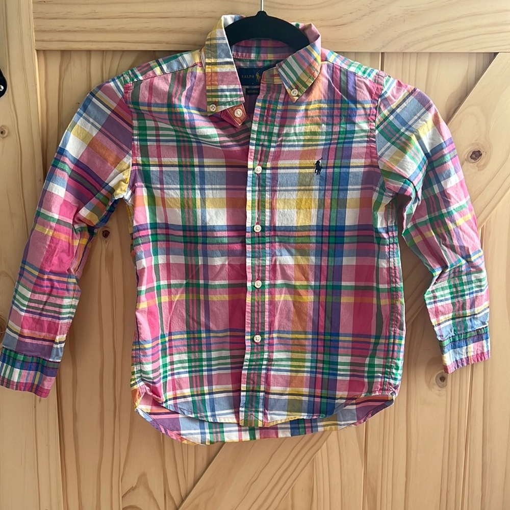 Ralph Lauren Boys Multicolored Collared Button Down Long Sleeve 6
